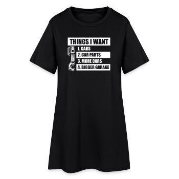 Choses que je veux Amoureux de voitures Mec de voitures - Robe T-shirt Femme - noir - Devant