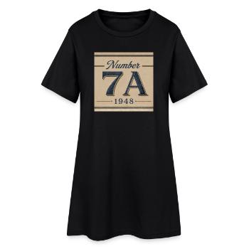 Emblème numéral vintage 7A 1948 - Robe T-shirt Femme - noir - Devant