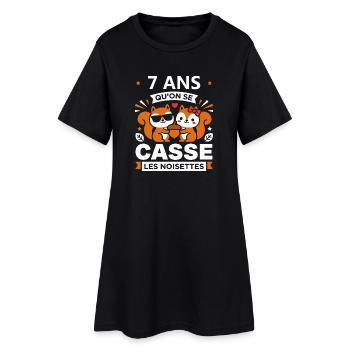 7 Ans Qu’on Se Casse Les Noisettes - Robe T-shirt Femme - noir - Devant