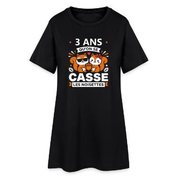 3 Ans Casse les Noisettes - Robe T-shirt Femme - noir - Devant