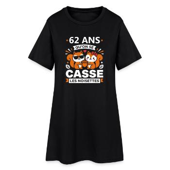 62 ans d'amour amour - Robe T-shirt Femme - noir - Devant