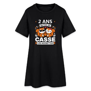2 Ans Qu’on Se Casse Noisettes - Robe T-shirt Femme - noir - Devant