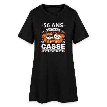 56 Ans: Cassé les Noisettes - Robe T-shirt Femme - noir - Devant