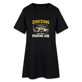 Null Sterne fürs Parken | Abschleppdienst - Frauen T-Shirt-Kleid - Schwarz - Vorne