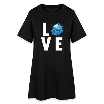 Raies Manta Raies - Robe T-shirt Femme - noir - Devant