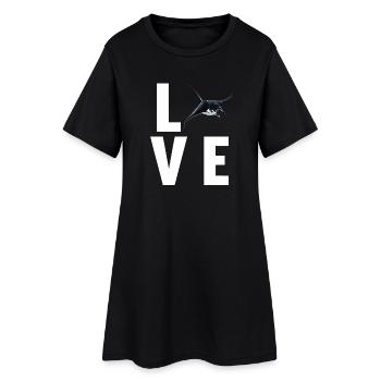 Raies Manta Raies - Robe T-shirt Femme - noir - Devant