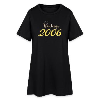 T-Shirt 20 Ans 2006 Design Minimal - Robe T-shirt Femme - noir - Devant
