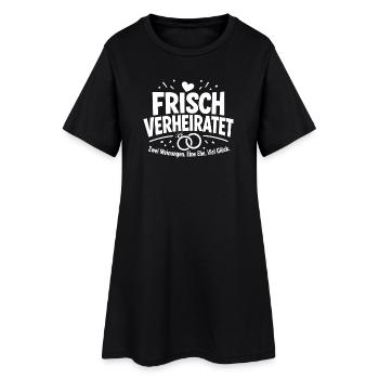 Frisch verheiratet, Viel Glück. - Frauen T-Shirt-Kleid - Schwarz - Vorne