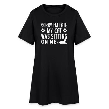 Regretté Cat Sitter Humour Tee - Robe T-shirt Femme - noir - Devant