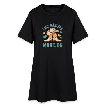 Line Dancing Line Dance Line Dancer Geschenke - Frauen T-Shirt-Kleid - Schwarz - Vorne