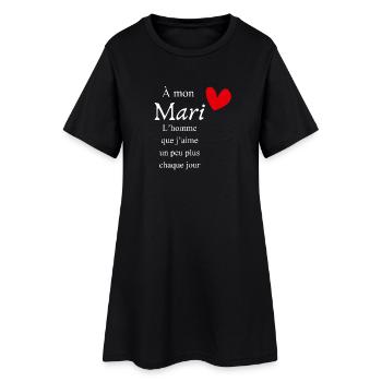 À mon mari chéri l’homme que j’aime idée cadeau - Robe T-shirt Femme - noir - Devant