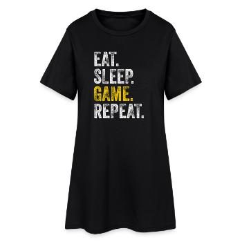 Manger dormir jeu Répéter - Robe T-shirt Femme - noir - Devant