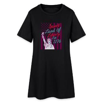 Sweet Land Liberty 1776 Patriotic USA - Frauen T-Shirt-Kleid - Schwarz - Vorne
