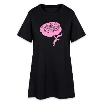 Pivoine L pivoine botanique L rose - Robe T-shirt Femme - noir - Devant