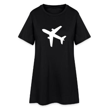 avion - Robe T-shirt Femme - noir - Devant
