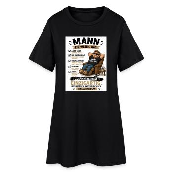 Mann: Einzigartig, unverwechselbar - Frauen T-Shirt-Kleid - Schwarz - Vorne
