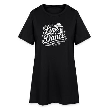 Line Dance Lebenslust Western - Frauen T-Shirt-Kleid - Schwarz - Vorne
