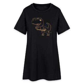 T Rex Guitar T-Shirt Gift Humor - Women’s T-Shirt Dress - black - Front