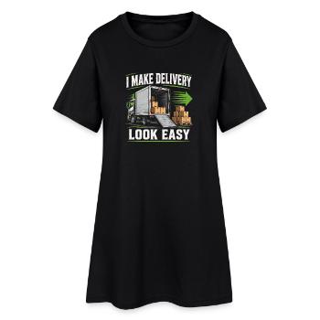 Trucker Truck Driver Truck Diesel Road - Women’s T-Shirt Dress - black - Front