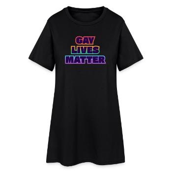 Gay Lives Matter Rainbow Statement - Women’s T-Shirt Dress - black - Front
