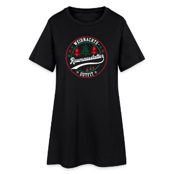 Weihnachten Raumausstatter Raumausstattung XMAS - Frauen T-Shirt-Kleid - Schwarz - Vorne