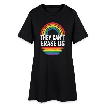 LGBTQ Pride Month - They Cant Erase Us - Women’s T-Shirt Dress - black - Front
