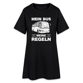 Mein Bus meine Regeln lustige Busfahrer Sprüche - Frauen T-Shirt-Kleid - Schwarz - Vorne