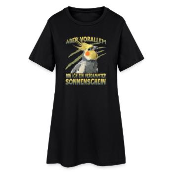 Australischer Nymphensittich Cockatiel Vogelhalter - Frauen T-Shirt-Kleid - Schwarz - Vorne