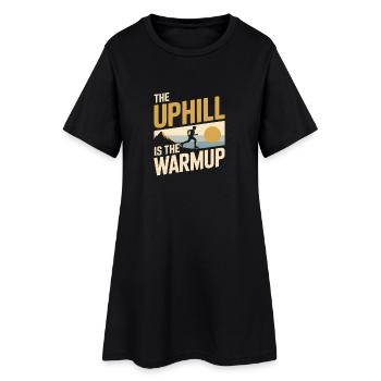 En montée, c’est un échauffement | Course en sentier - Robe T-shirt Femme - noir - Devant