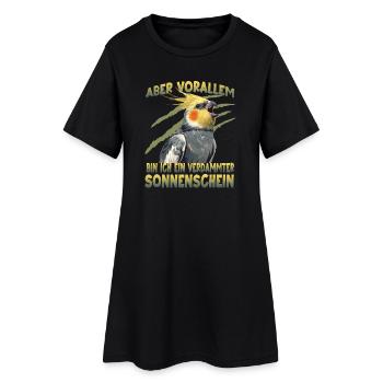 Nymphensittich Vogelhalter exotischer Papagei - Frauen T-Shirt-Kleid - Schwarz - Vorne