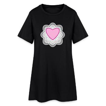 Heart Mandala Wedding Wedding Love Love Decoration - Women’s T-Shirt Dress - black - Front