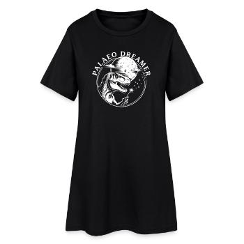 Dinosaure Pissenlit du Rêveur Paléo - Robe T-shirt Femme - noir - Devant