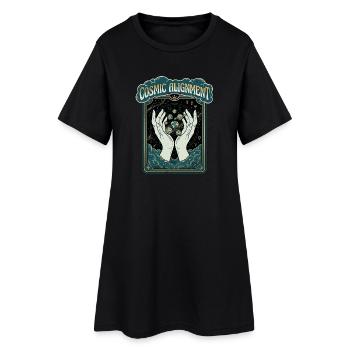 Monde Cosmique - Robe T-shirt Femme - noir - Devant