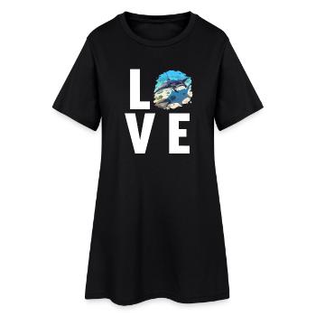 Raies Manta Raies - Robe T-shirt Femme - noir - Devant