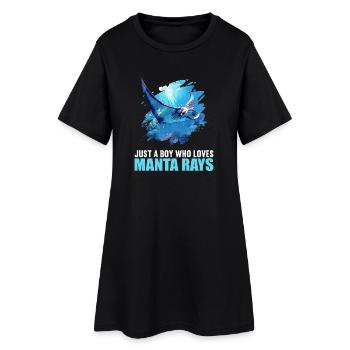 Raies Manta Raies - Robe T-shirt Femme - noir - Devant