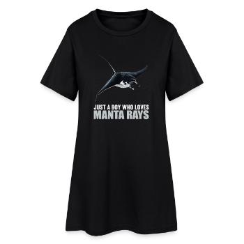 Raies Manta Raies - Robe T-shirt Femme - noir - Devant