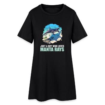 Raies Manta Raies - Robe T-shirt Femme - noir - Devant