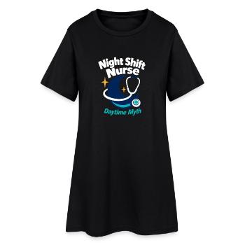 Infirmière de nuit, mythe de jour Déclaration drôle d’infirmière - Robe T-shirt Femme - noir - Devant