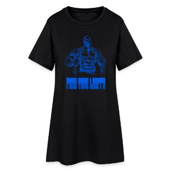 Pushe deine Grenzen – Bodybuilding und Entschlossenheit - Frauen T-Shirt-Kleid - Schwarz - Vorne