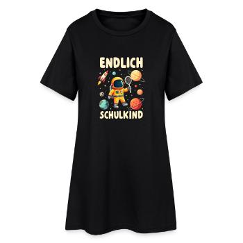 Schulkind 2026 Einschulung 2026 Schulanfang - Frauen T-Shirt-Kleid - Schwarz - Vorne