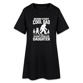 Derrière chaque papa cool se cache une fille encore plus cool - Robe T-shirt Femme - noir - Devant