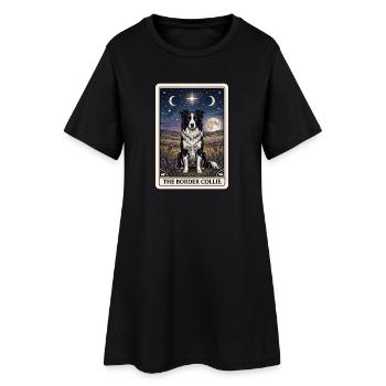 Carte de tarot Border Collie - Robe T-shirt Femme - noir - Devant