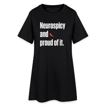 Neurospicy und stolzes neurodivergentes Geschenk - Frauen T-Shirt-Kleid - Schwarz - Vorne