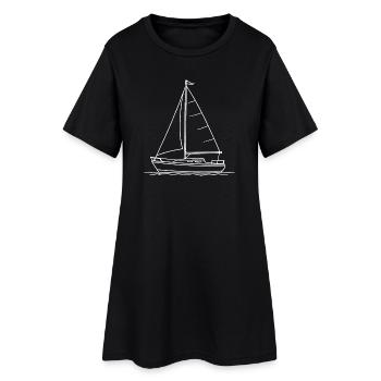 Voilier - Robe T-shirt Femme - noir - Devant
