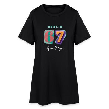 Berlin_67_Aura_4_Life - Frauen T-Shirt-Kleid - Schwarz - Vorne