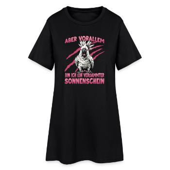 Exotischer Cockatoo Kakadu Papagei Design - Frauen T-Shirt-Kleid - Schwarz - Vorne