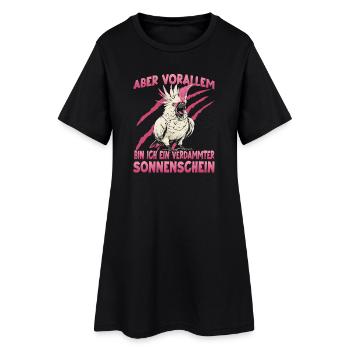 Cockatoo Haubenkakadu Papageienfreund Vogel Outfit - Frauen T-Shirt-Kleid - Schwarz - Vorne