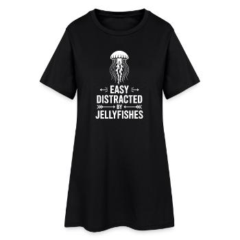 Expressions de méduse Cadeau drôle de méduse - Robe T-shirt Femme - noir - Devant