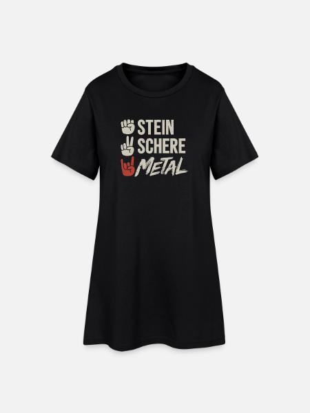 Stein Schere Metal Band Heavy Metal Musik - Frauen T-Shirt-Kleid - Schwarz