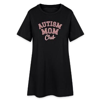 Club des mamans autistes Retro Varsity Design - Robe T-shirt Femme - noir - Devant